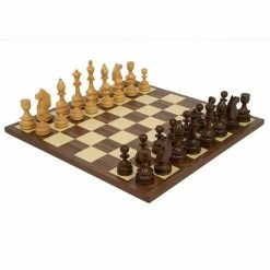 Italfama - Walnut Wood & Maple Chess Set 47x47cm