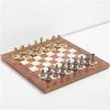 Italfama - Metal Chess Man Elm Chess Board Briar Wood 30cm
