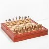 Italfama - Chess Men + Chess Board Walnut Maple Container