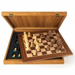Manopoulos - Chess Set W/ Staunton Chessmen Walnut 40cm