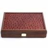 Manopoulos - Dominoes Brown Leather Ostrich Tote Wood Case