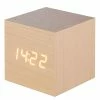 Gingko - Cube Click Clock Maple / Orange LED