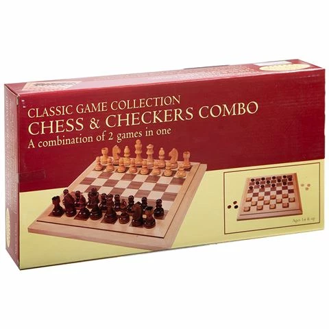 Games - Wooden Chess & Checkers Combo 3 Games - Wooden Chess & Checkers Combo