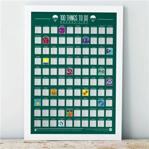 Gift Republic - Bucket List Scratch Poster 100 Things To Do