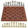 Italfama - Metal Chessmen 7cm Leather Chessboard 42x42cm