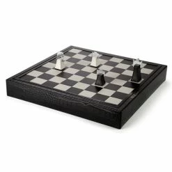 Renzo Romagnoli Renzo - Luxor Crocodile Leather Chess Set Black