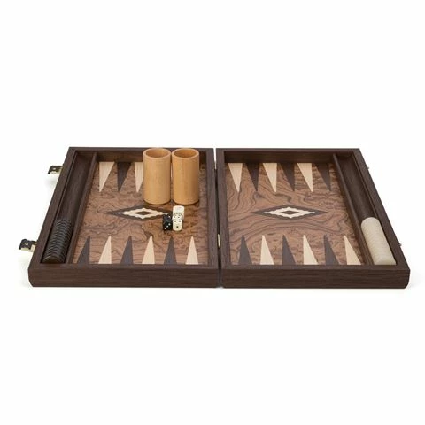 Manopoulos - Backgammon Walnut Burl 38cmx23cm