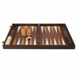 Manopoulos - Knitted Leather Backgammon Brown 48cm X 30cm