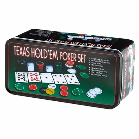 Games - Texas Hold'Em Poker Set In Rectangular Tin