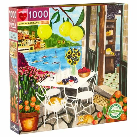 EeBoo - Cats In Positano Puzzle 1000pce 3 EeBoo - Cats In Positano Puzzle 1000pce