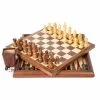 Italfama - Walnut Wood Chessboard/Backgammon Set W/Chess Men