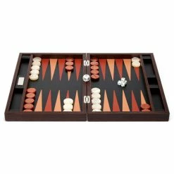 Renzo Romagnoli Renzo - Thesius Leather Backgammon Set Brown