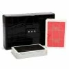 Renzo Romagnoli Renzo - Crocodile Print Playing Card Case W/Crystals Black