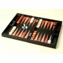 Renzo Romagnoli Renzo - Crocodile Leather Backgammon Set Black